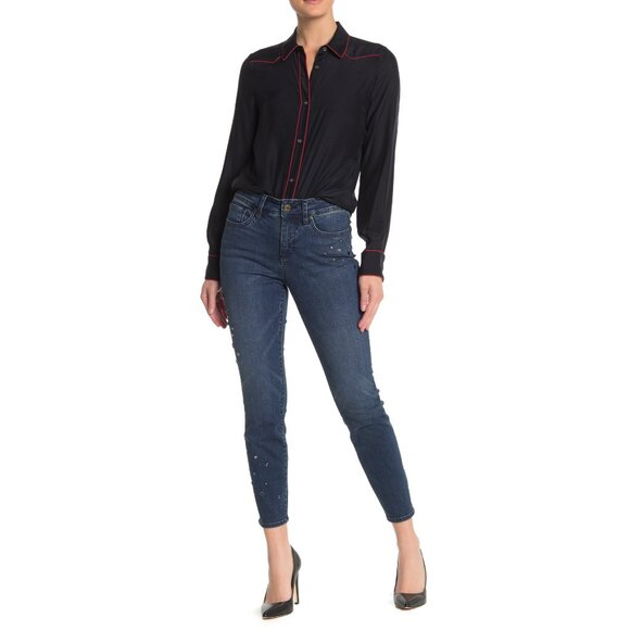 NYDJ Ami Skinny Embellished Ankle Jeans Pioneer NWT
